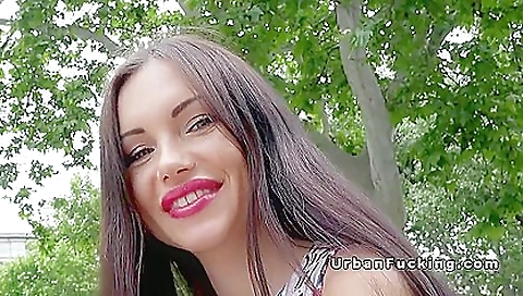 Big cock deepthroat outdoor sex with a beautiful babe