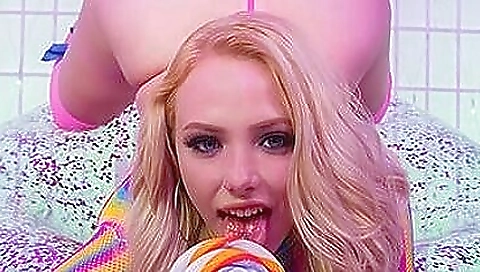 Sexy girl in sexy lingerie is stretching her body in vr