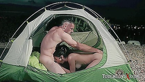 Skinny brunette with small boobs rides a hard dick