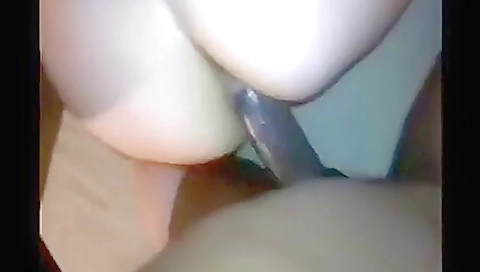 Busty girl with a nice ass plays with her man's dick