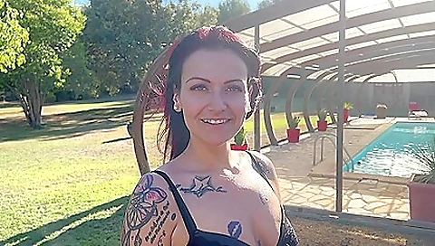 Sexy redhead beauty enjoys threesome with her lover