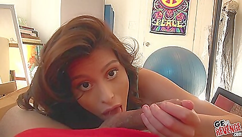 Brunette with a big round booty gets her pussy fucked hard