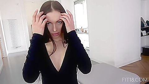 Hot girl in stockings casting a good role for a new film