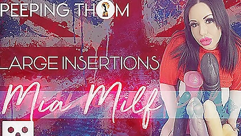 Mia Milf In Large Insertions - Thick Dildo In Big Tit Bbw Milf