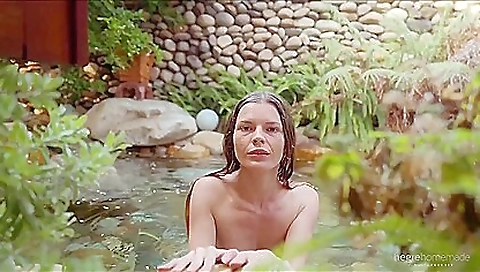 Brunette milf in lingerie deepthroat with a hairy pussy