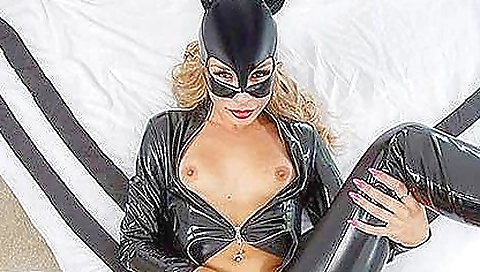 Cosplay porn video with a sexy brunette wearing a sexy bra