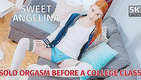 Sweet Angelina In Solo Orgasm Before A College Class